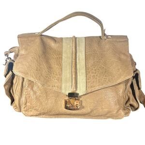 Great by Sandie Tan Leather Satchel Bag – Convertible Crossbody Parisian Chic